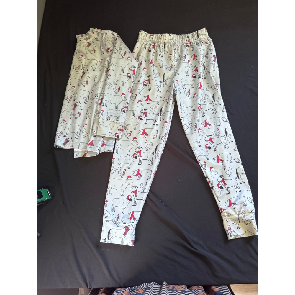 American Farm Company Kids Holiday Farm Animal Pajama Set YS Christmas‎ Cow Goat